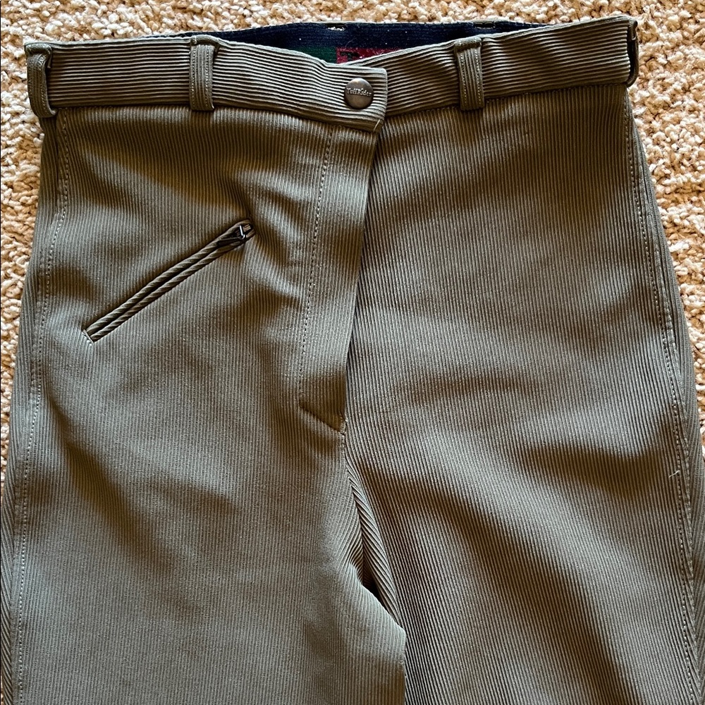 Tiff Rider Olive Green Equestrian Riding Breeches - Picture 2 of 11